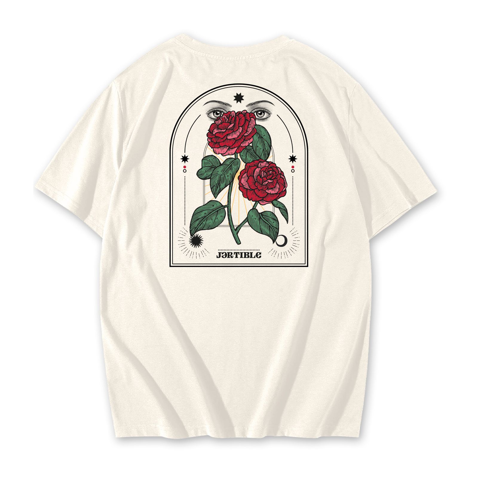 Camiseta con Diseño Rosas y Ojos - Jartible